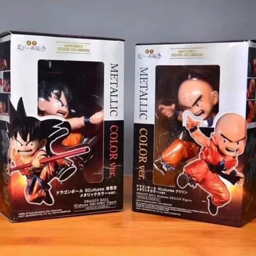 12CM Anime Character Doll Kuririn Kicks Childrens Gifts Toy Model Collection Accessories Dragon Ball Goku Golden Cudgel Unisex