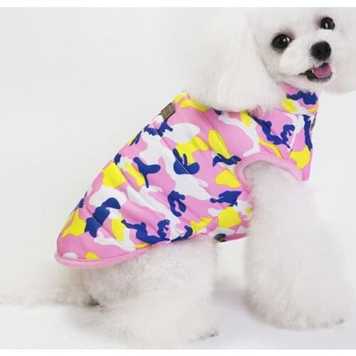 New Camouflage Dog Thickened Warm Cloth British Style Jacket Coats Small Medium Dogs Puppy Autumn Winter Cloth Accessories