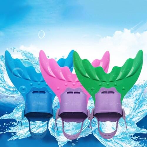 3 Colors Children Swimming Fins Mermaid Fishtail Fins For Boys And Girls Swimming Fins Blue/Green/Rose Red