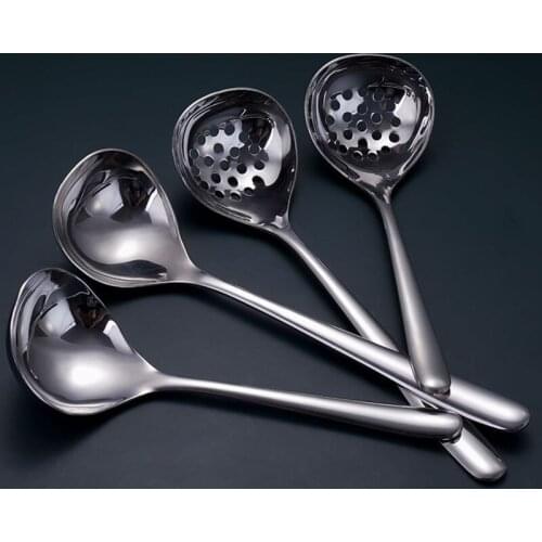 Deepen The Soup Spoon Stainless Steel Hot Pot Soup Spoon Kitchen Soup Drain Stainless Steel Family Spoon Restaurant Slot Spoon