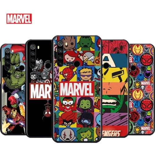 Marvel Anime Superhero For Xiaomi Redmi Note 4 4X 5 5A 6 7 8 8T 7S 9S 9T 10 10S 5G Pro Prime Max Balck Soft Phone Case