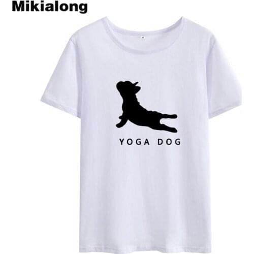 MIkialong Cartoon Dog Kawaii Funny T Shirts Women 2018 Summer Short Sleeve Cotton Tee Shirt Femme Black White Tshirt Women Tops