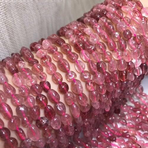 Jade Garnet Rutilated Quartz Strawberry Crystal Charoite Beads 8-9mm Gemstone beads smooth irregular for Jewelry Making 15inch