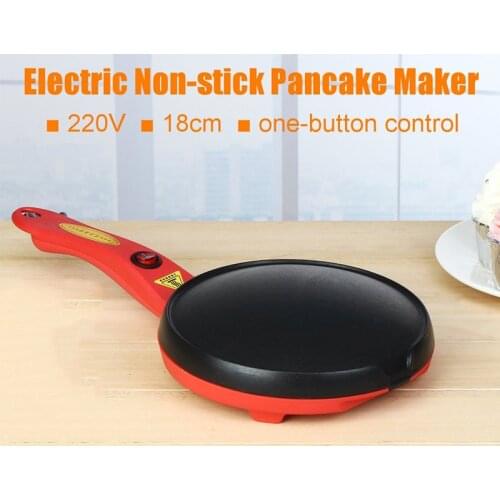 New 220V 600W 18cm Electric Crepe Maker Non Stick Pancake Baking Pan Pie Frying Griddle Pizza Cake Machine Kitchen Cooking Tools