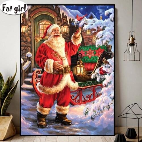 New 5D Diamond Painting Christmas Landscape Cartoon Santa Claus Bird Cross Stitch kit Full DIY Square round mosaic Embroidery