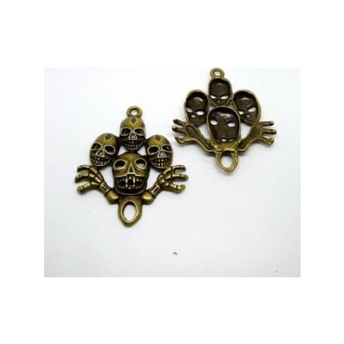 Zinc alloy pendant jewelry accessories diy handmade material charms skull bronze