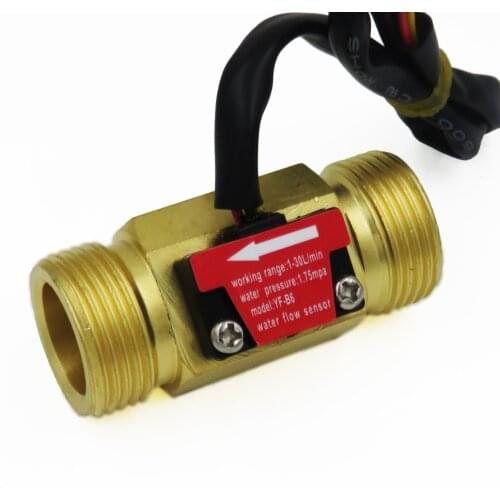 2PCS Water Fuel Flow Meter Sensor Counter Hall Flowmeter pool float switch for water heaters credit card machine G3/4 1-30L/min