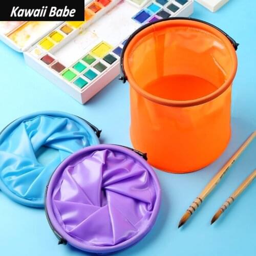 Brush Washing Bucket Paint Brush Washer High Quality Plastic Buckets Trumpet Foldable Wash Pen Barrel Art Supplies