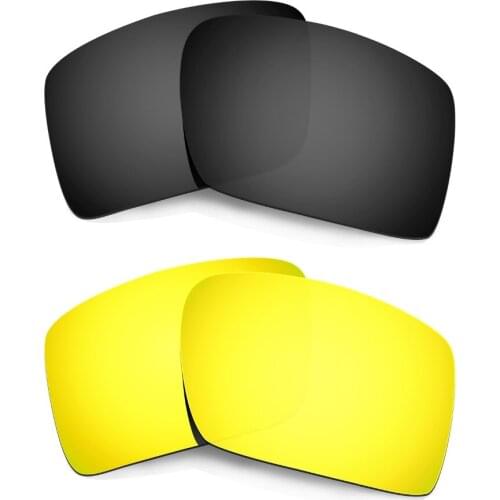HKUCO For Eyepatch 2 Polarized Replacement Lenses Black & 24K Gold 2 Pairs
