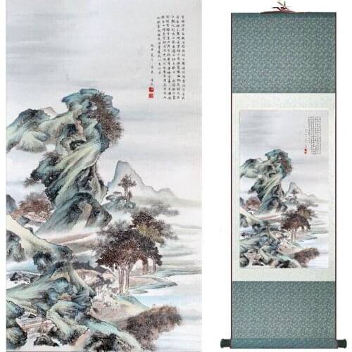 Old fashion painting landscape art painting Chinese traditional art painting China ink painting20190813030