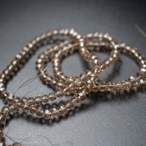 140Pcs/Lot 4mm*3mm Glass crystal beads Loose Rondelle Silver Champagne Color Jewelry accessoires