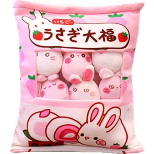 Snack Bag Plush Pillow Toy Cartoon Snacks Bag Pillow Soft Toys With Mini Soft Dolls Pudding Plush Toy Animal Pillow For Kids