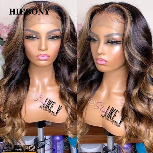 Loose Wave 1B27 Highlight Lace Front Human Hair Wigs with Baby Hair Brazilian 13x6 Highlight Wavy Lace Front Wigs Bleached Knots