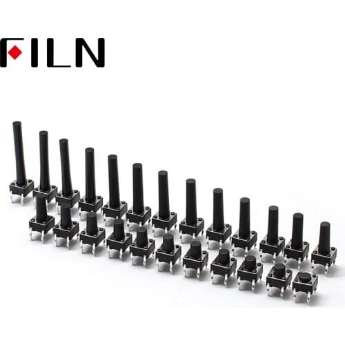 50PCS 6X6X10.5MM Tact Switch Push Button Switch 12V Copper 4PIN DIP Micro Switch For TV/Toys/home use Button