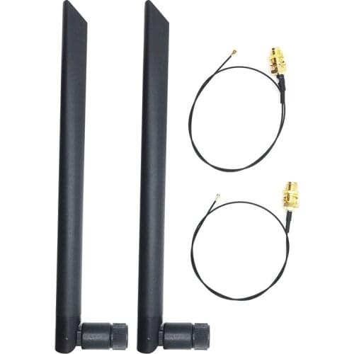 Extension cable M.2 IPEX MHF4 U.FL for Wireless router 2x6dbi 2.4G 5GHz Dual band RP-SMA female antenna for AX200 7260 wifi card