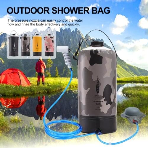 Outdoor Shower Bag 10L Lightweight Portable Camping Bath Pouch For Outdoors Camping Bathing Beach Swim Travel Hiking Equipment