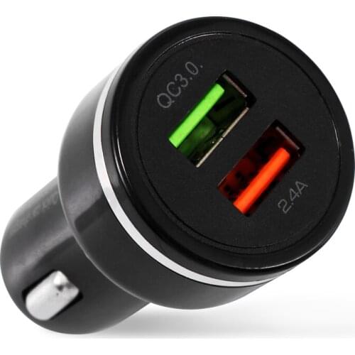 USB-QC3.0 car charger 3.1A fast charging car charger car dual USB car phone charger socket for iPhone X 8