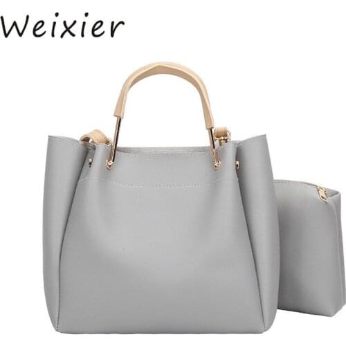 WEIXIER 2019 Set Bag Top-Handle Big Capacity Female bags Fashion Crossbody Bag Purse Ladies PU Leather Shoulder Bag V2-14