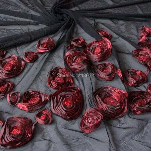 POd25-21 textile dribbling garments embroidered cloth bilateral embroidery fabric wholesale dribbling embroidered cloth tulle