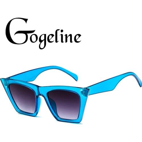 Cat Women Sunglasses Square Cateye Glasses Luxury Brand UV400 Retro Candy Color Lens Ladies Sunglass Vintage Sun Glasses oculos