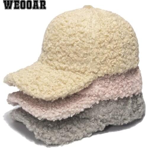 WEOOAR 2021 Winter Lambswool Womens Baseball Cap for Men Trucker Hat Fishing Hip Hop Golf Cap Male Original Man Gorras MZ231