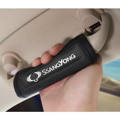 1/2PCS Car Roof Handle Protection Cover Pull Gloves Sticker Auto Interior Accessories Fit For Ssangyong Actyon Kyron Car Styling