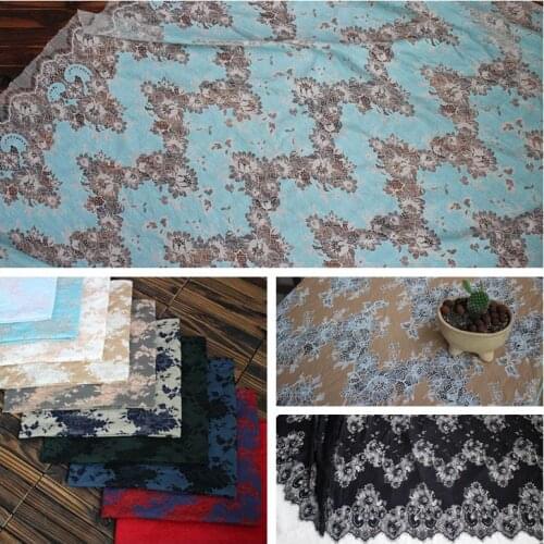 1.5M*1.5M/Pcs Eyelash Lace Fabric Diy Exquisite French Lace Embroidery Clothes Wedding Dress Clothes Accessories