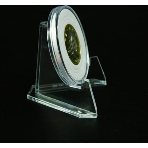 1PC Challenge Badge/Medal Clear Coin Minerals Cards Display Easel Stand Holder