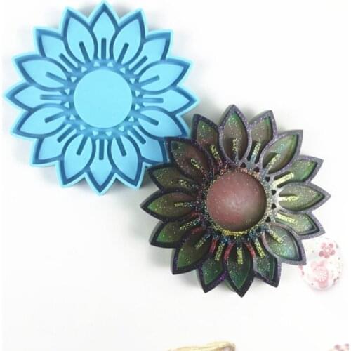 1 Pc Flower Shape Candlestick Epoxy Resin Mold Coaster Cup Mat Casting Silicone Mould DIY Crafts Ornaments Decorations Making