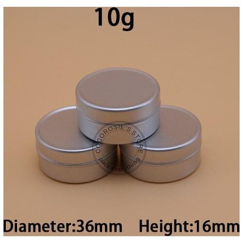 100PCS 10g empty Aluminum jar Cosmetic Container Lip Balm Container Jar Silver Aluminum Tin deodorant container