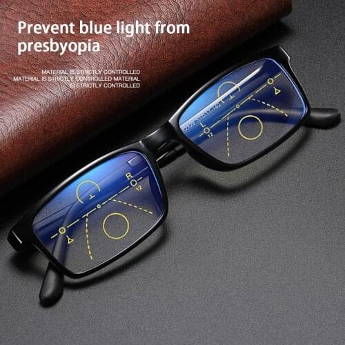 2021 Progressive Reading Glasses Men Women Multifocal Bifocal Anti Blue Light Magnifying Presbyopic EyeGlasses +1.0~+4.0