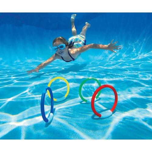 4Pcs Dive Rings Swimming Pool Diving Game Summer Kid Underwater Diving Ring Sport Diving Buoys Four Loaded Throwing Toys 05