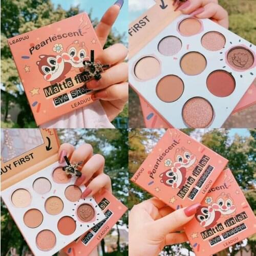 9 Colors Squirrel Earth Color Eyeshadow Palette High Value Pearly Matte Eyeshadow