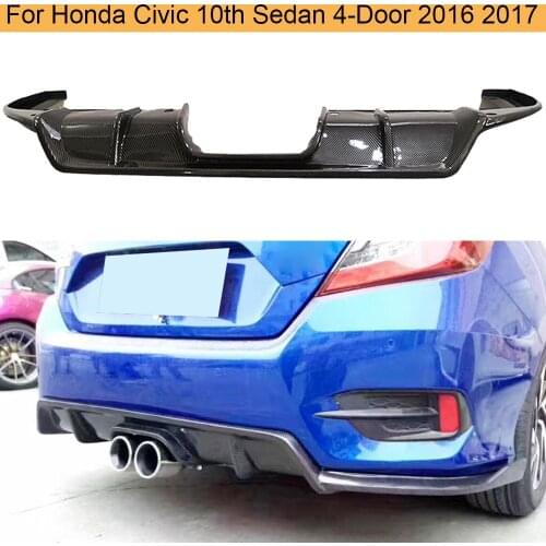 Car Rear Bumper Diffuser Lip for Honda Civic X 10th 2016-2018 Carbon Fiber Rear Diffuser Lip Spoiler