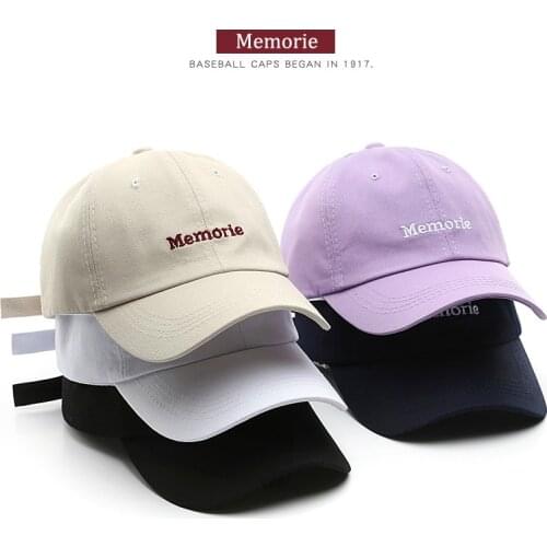 SLECKTON Cotton Baseball Cap for Women and Men Fashion MEMORIE Embroidery Hats Unisex Snapback Hat Summer Sun Hats Casquette