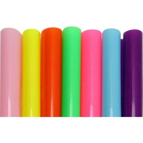 Glitter 22*30cm A4 Size Synthetic Leather, Fluo Patent Smooth Leather, Faux PVC Leather fabric Vinyl for Bows