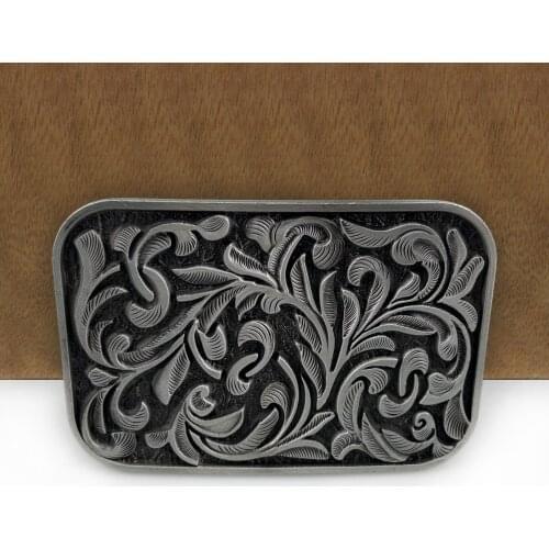 BuckleClub retro zinc alloy grass belt buckle western jeans gift belt buckle FP-03736 for 4cm width belt drop shipping