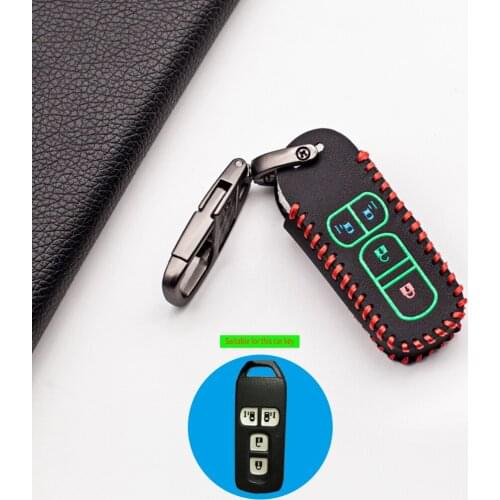 Fashion men luminous leather remote key case Motorcycle Key cover For Honda n-a N-BOX wagon N Plus 2018 4 Buttons