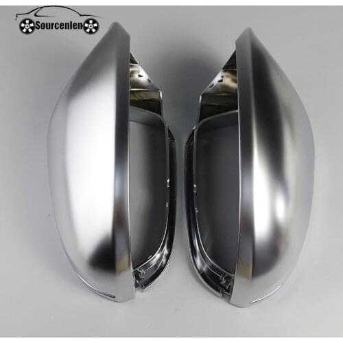 For Audi A6 C7 Rearview Mirror Case Full Chrome Matt Finish Door Wing Mirror Cover Cap Shell Housing for Audi A6 C7