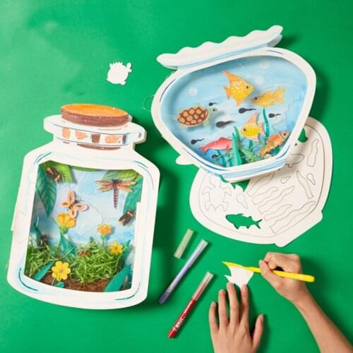 Children DIY The World In The Bottle Handmade Craft Toys Handmade Materials Package Drawing Educational Toys Kids Gift DIY Toys