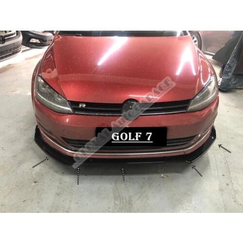 For VOLKSWAGEN GOLF 7 Front Bumper Attachment Lip 2012-2020 Piano Glossy Black Splitter Diffuser Universal Spoiler Bumper