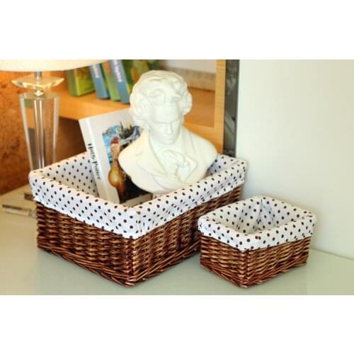 Home Rattan Storage Basket Desktop Cosmetics Storage Box Cloth Storage Basket Dirty Clothes Storage Basket