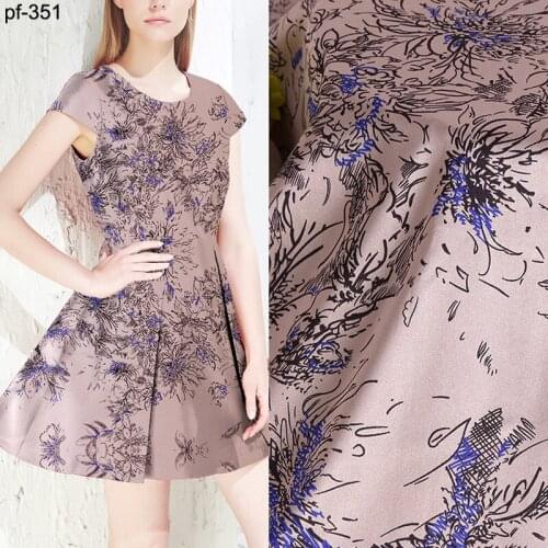 Elastic Satin Flower print fabric twill Satin fashion clothing lining dress Pajama fabric slightly stretchy