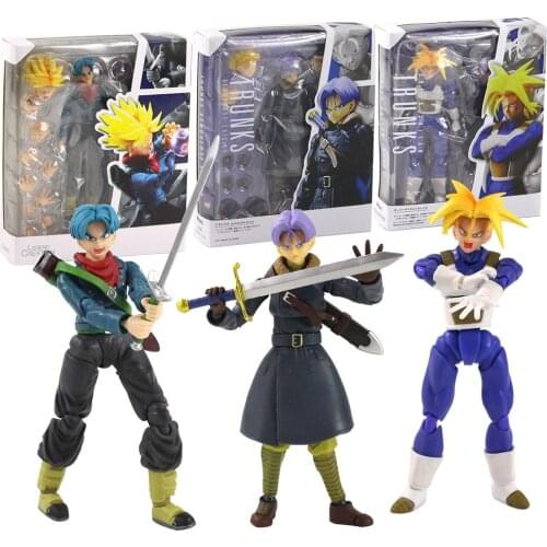 13-15cm Anime Dragon Ball Z SHF Trunks Super Saiyan Son Goku Movable Boxed Hand-Made PVC Action Figure Toys Model Doll