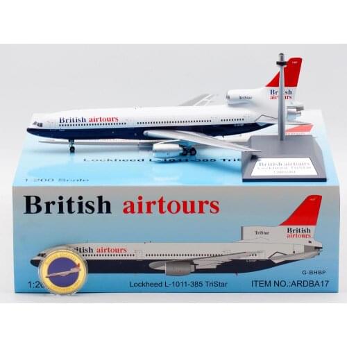 1:200 Alloy Collectible Plane INFLIGHT ARDBA17 British airtours LOCKHEED L-1011 Diecast Aircarft Jet Model G-BHBP With Stand