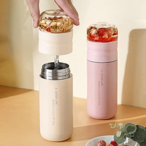 Tumbler Cup 316 Stainless Steel Thermos Bottle Insulated Tumbler Glass Tea Strainer Coffee Mug Travel Water Bottle Eco-firnedly