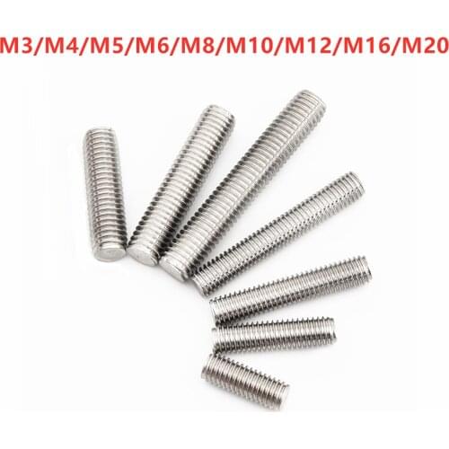 M3 M4 M5 M6 M8 M10 M12 M14 M16 M20 304 Stainless Steel Fully Threaded Rods Bar Studs Screw rod Wire Screw Rod DIN975