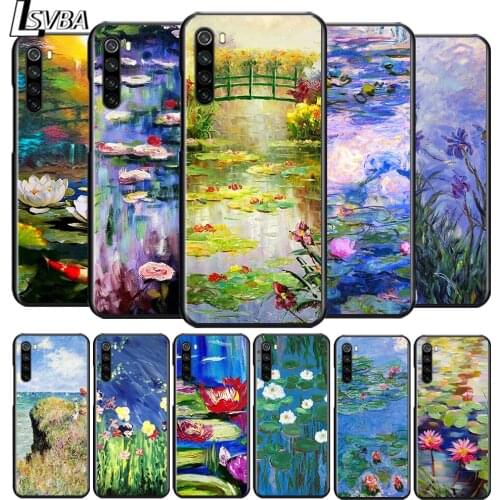 Monet Garden Lotus Bridge for OPPO Reno 2 Z 2Z 2F 3 4 4Z 4F 4SE 5 Pro 4G 5G ACE 10X ZOOM F7 A5 A9 2020 Soft Black Phone Case
