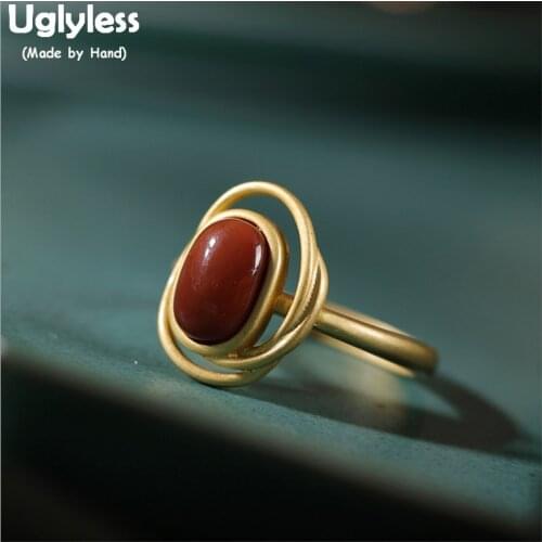 Uglyless Irregular Hollow Rings for Women Oval Agate Studs Earrings Gemstones Rings Real 925 Sterling Silver Jewelry Sets R790