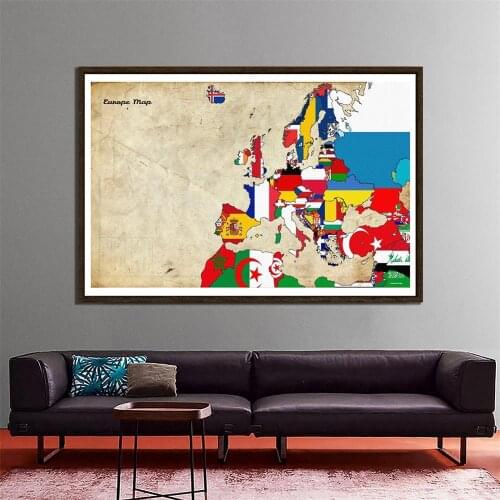 Non-woven Europe Decor Map Home Office School Wall Decor Painting 150x100cm Photo Studio Backdrop